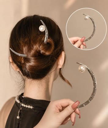Moon Shape Metal Hair Juda Bun Stick Moon Shape Metal Hair Juda Bun Stick