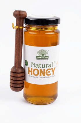 Gramajanya Natural Honey 300g Glass Jar with Dipper
