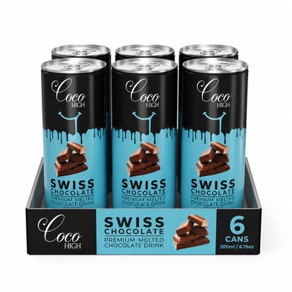 COCOHIGH Swiss Chocolate Drink Can - 200 ml (Pack of 6)