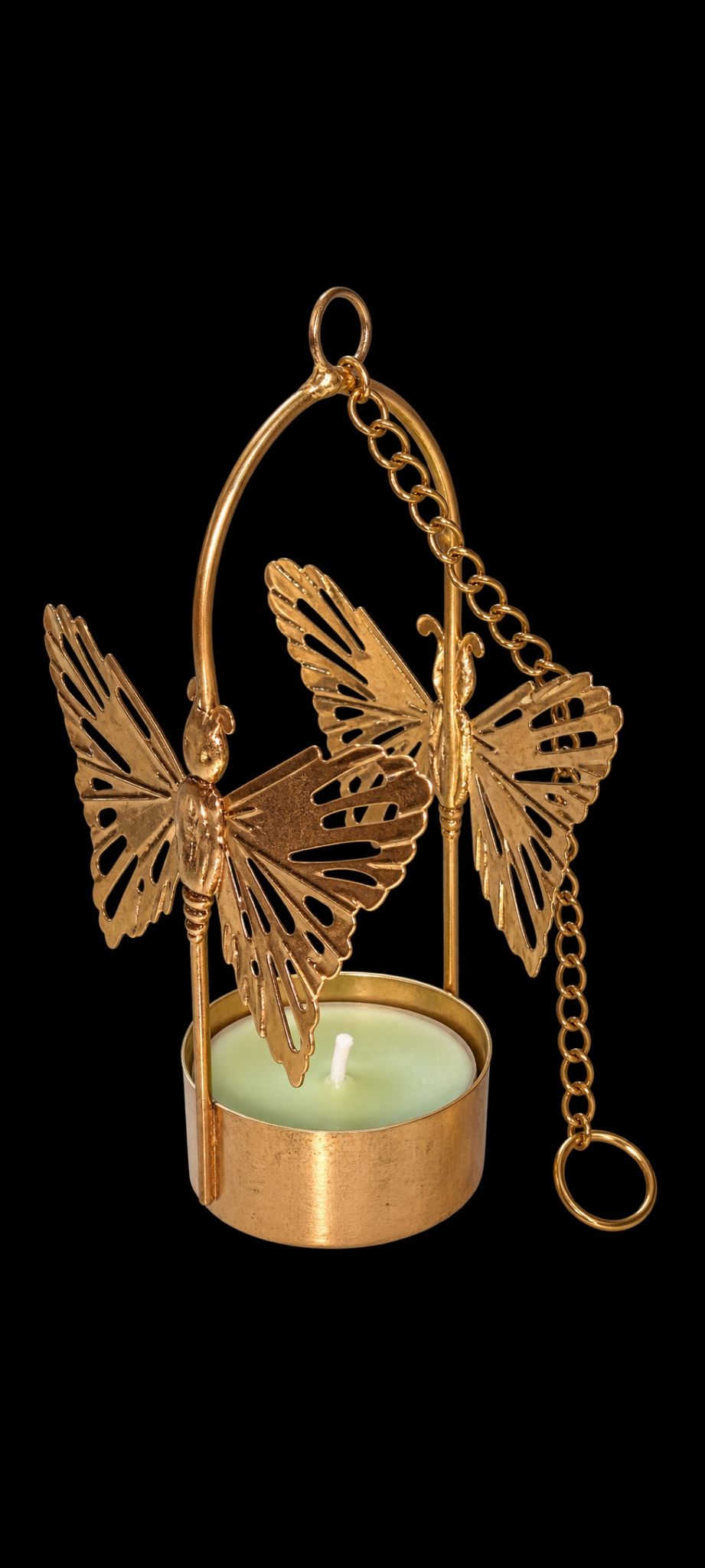 Butterfly teal candle 