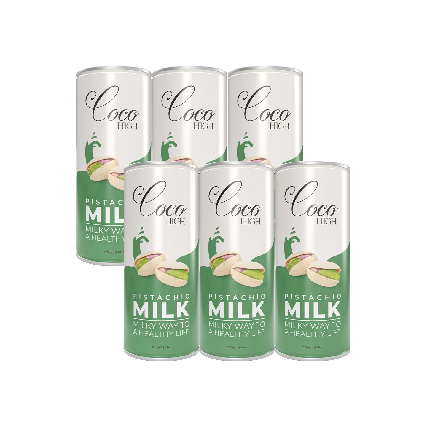 COCOHIGH Pistachio Pista Flavoured Milk - 200ml (Pack Of 6)