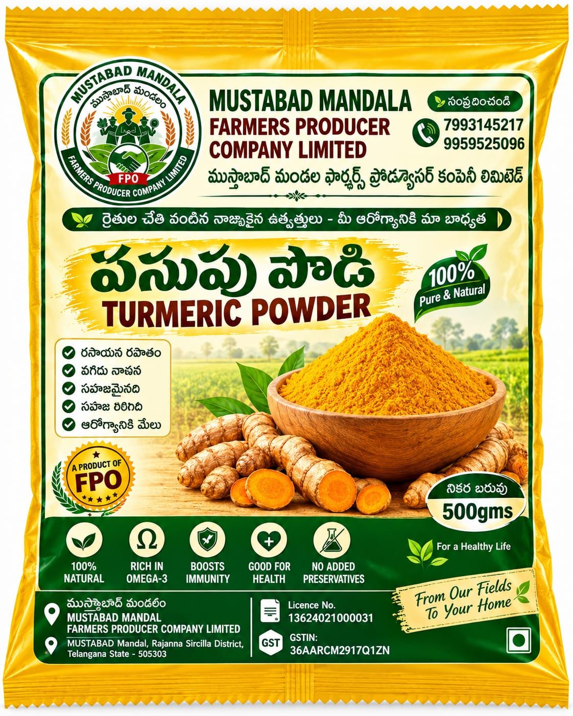 Mustabad Mandal 100% Pure and Natural Turmeric Powder