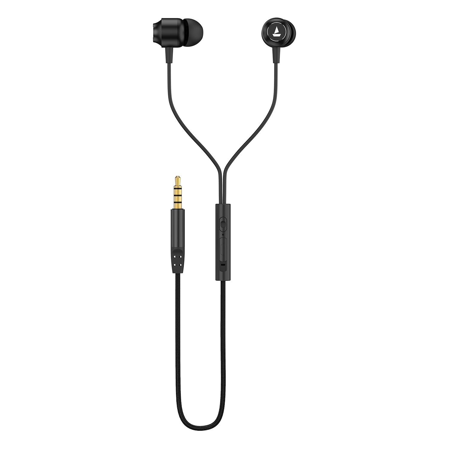 boAt BassHeads 162 V2 Wired Earphones with 10mm Drivers, Metallic Earbuds, Integrated Controls, In-Line Microphone, Ergonomic Fit, Braided Cable & 3.5mm Jack