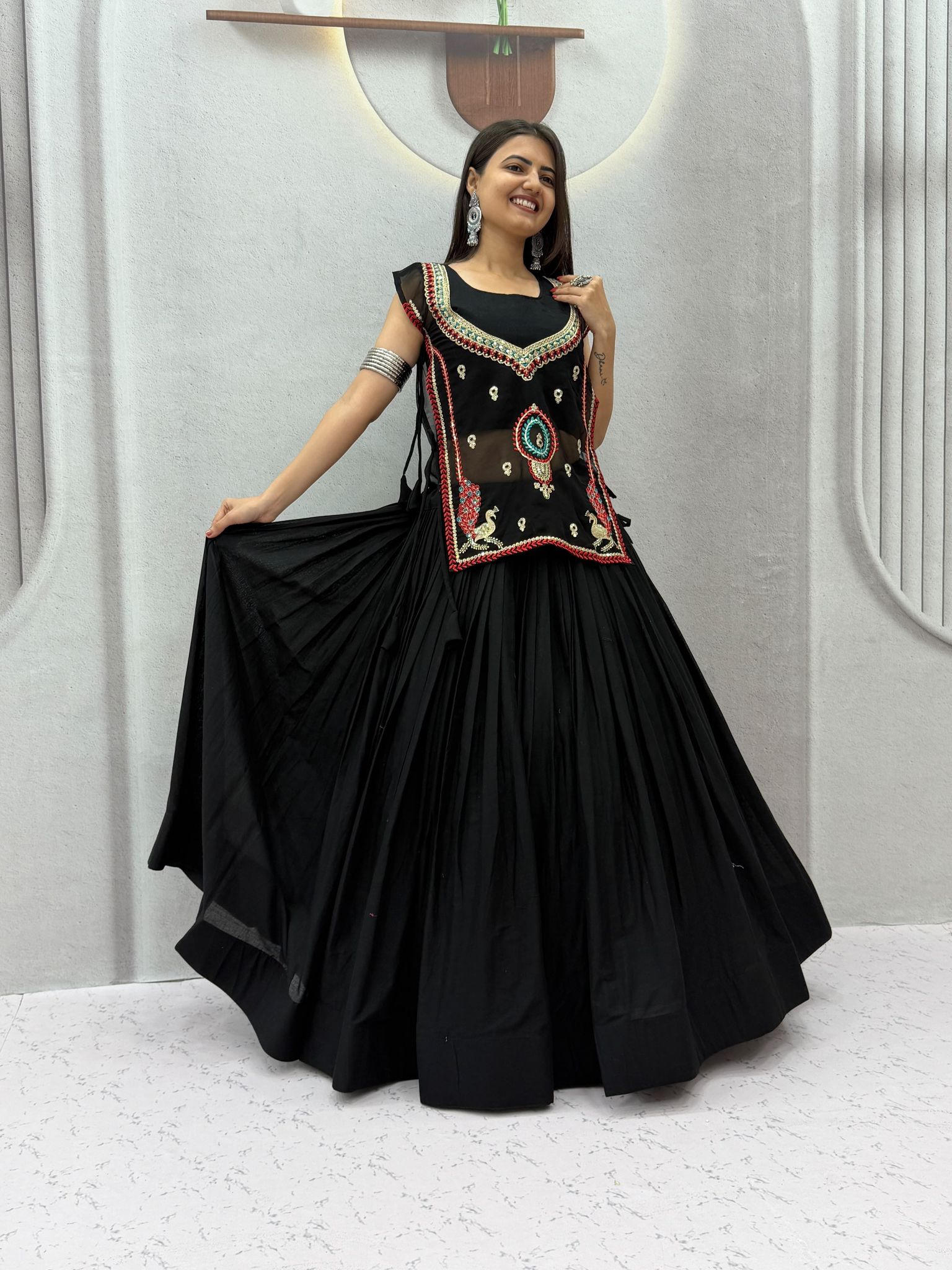 Traditional Black Lehenga Choli for Women | Festive Garba & Dandiya Night Outfit