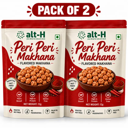 ALT-H Roasted Peri Peri Makhana Pack of 2 (12g each) - Healthy Protein Snack ALT-H Roasted Peri Peri Makhana Pack of 2 (12g each) - Healthy Protein Snack