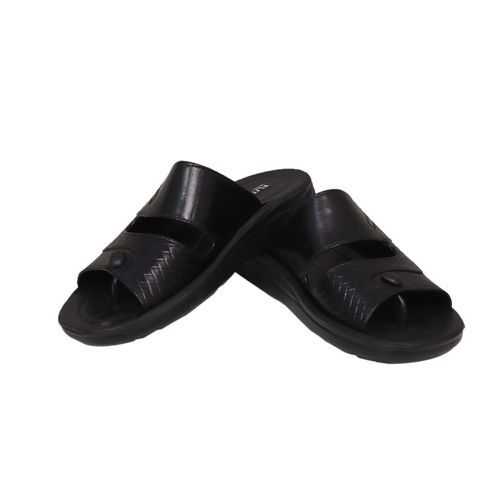 FLITE Non Shining men's black slide sandals (slip-on sliders)