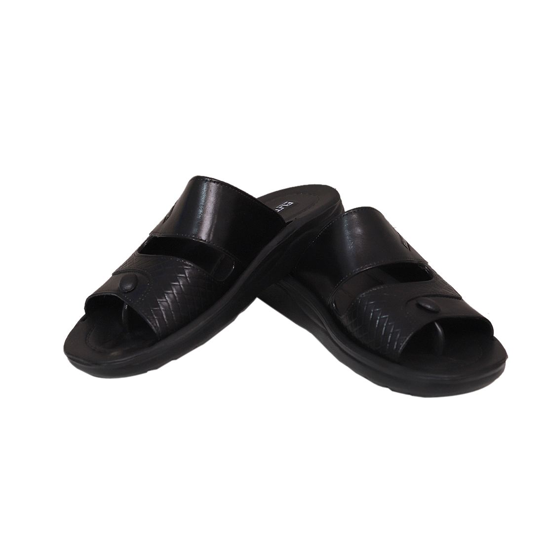 FLITE Non Shining men's black slide sandals (slip-on sliders)
