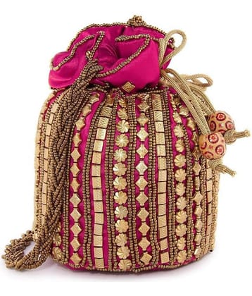 Bulbul Pink Silk Potli