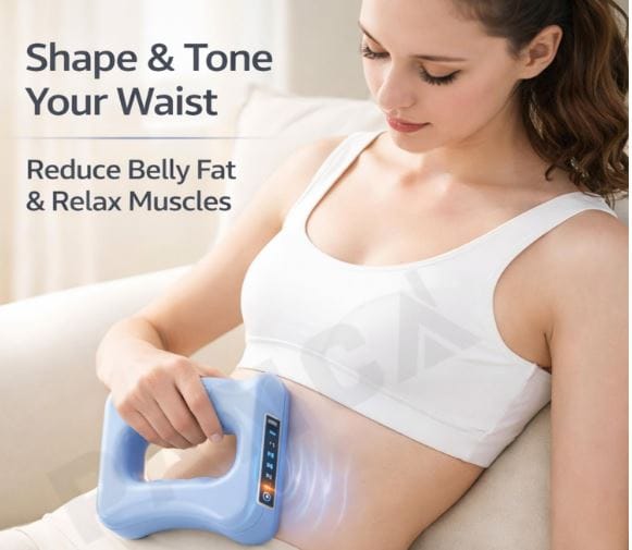 Electric Belly Fat Massager Belt with Heat And Vibration Abdominal Waist Slimming Muscle Relaxation Device Portable Body Shaping  Massager for Home Use