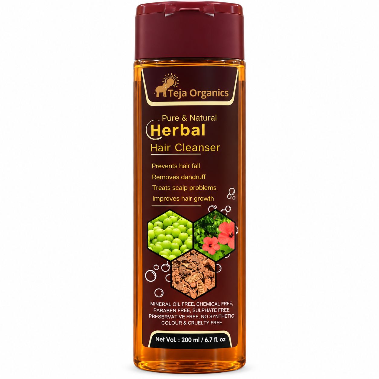 Herbal Hair Cleanser 200 ml | Ayurvedic Natural Shampoo  |Enriched with Hibiscus and Amla | Cleansing and Nourishing | Remove impurities without stripping natural oils | Natural Conditioner