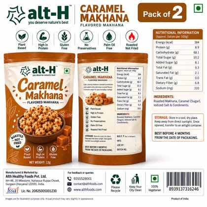 alt-H Caramel Makhana 12g Pack of 2