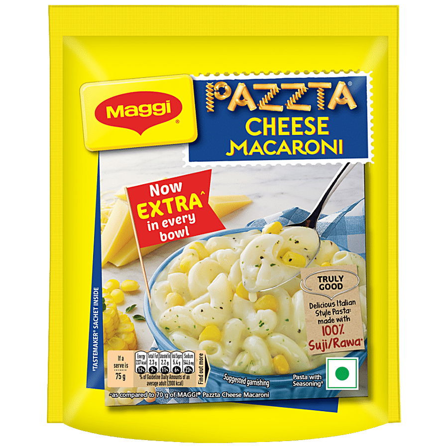 Maggi Pazzta Cheese Macaroni, Made With 100% Suji/Rawa, 75 G