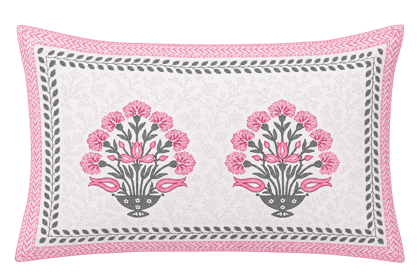 DHRUVINSRI Luxury Single Bed Hand Block Print Bedsheet with A Pillow Cover-1 Set