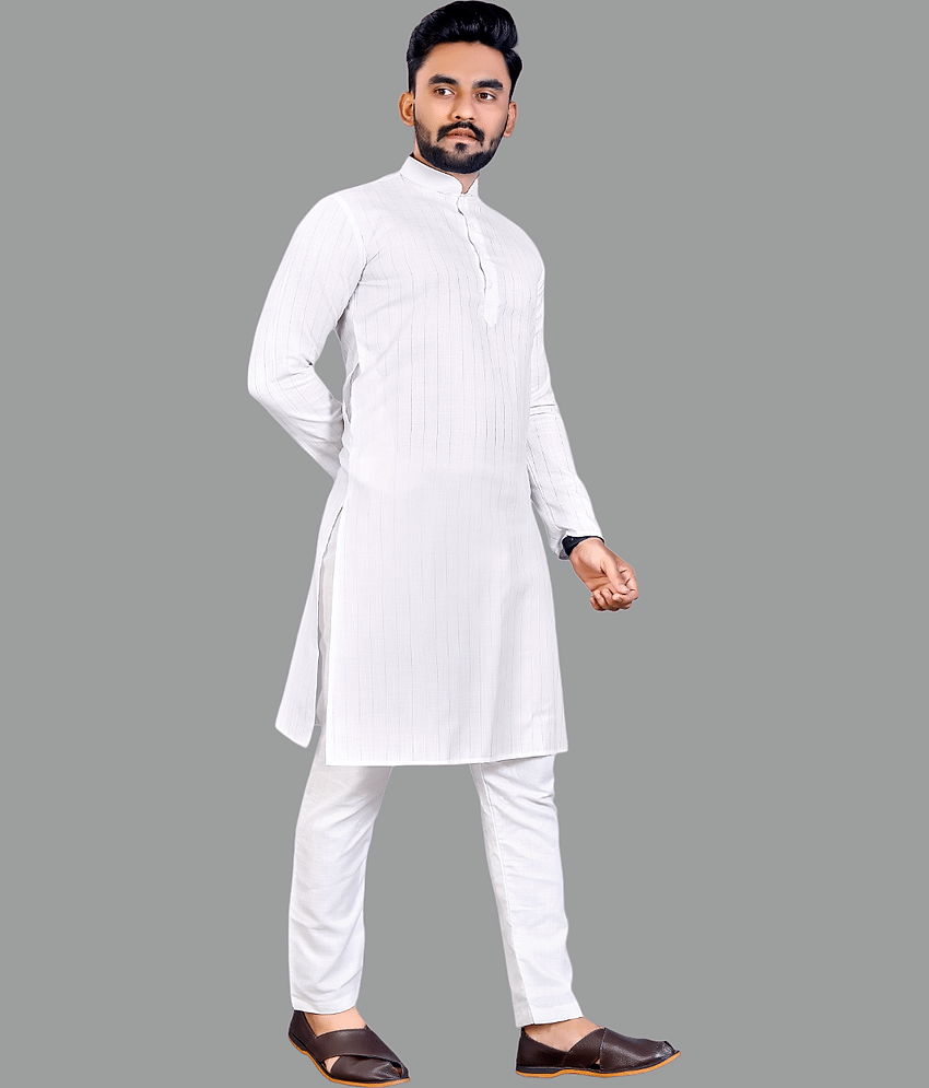 YUG ART - Blue Cotton Blend Regular Fit Men's Kurta Pyjama Set ( Pack of 1 )