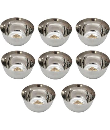 A & H ENTERPRISES - Heavy Sabzi Bowl /Katori LASER Stainless Steel Cereal Bowl 200 mL ( Set of 8 )