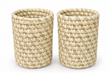 Set of 2 Woven Natural Fiber Planter Baskets