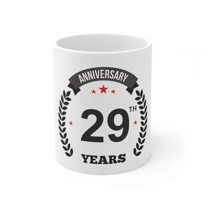 Generic Ceramic 29th Anniversary Printed Coffee Mug (Color: White, Capacity:330ml)