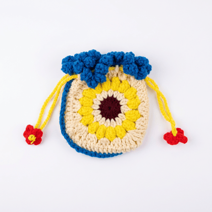 Handmade Crocheted Sunflower Airpod Case Cover Pouch