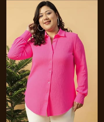 PLUS PARADISE Women Solid Rayon Shirt ( Pink )