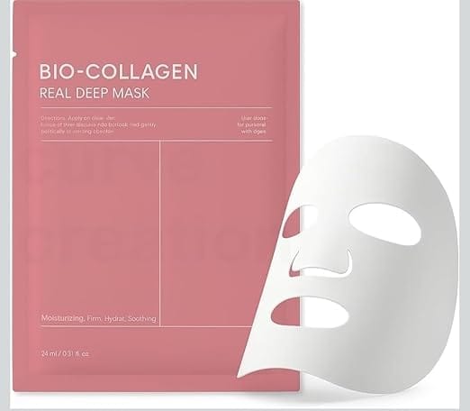 Bio-Collagen Hydrogel Face Mask for Glass Skin | Overnight Hydrating & Skin Brightening Mask | Hyaluronic Acid, Niacinamide, Vitamin E & Centella | Moisturizing Face Sheet Mask (Pack Of 2)