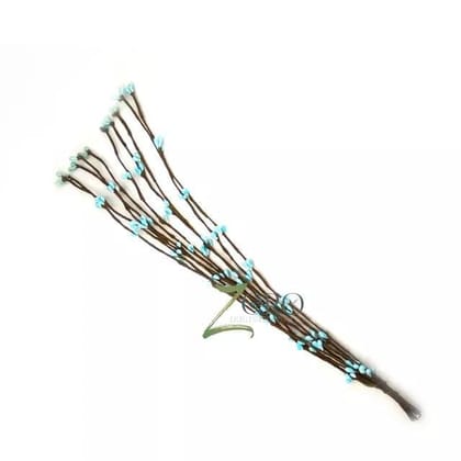 Bunch of 10 Pcs Two Tone Pollan Sticks Dual Color - Light Blue And White