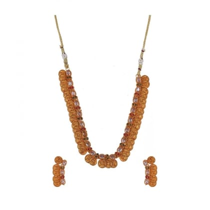 Generic   Women's Elegent Laxmi Coin Shape Jewellery Chowker Set (White, Free Size)