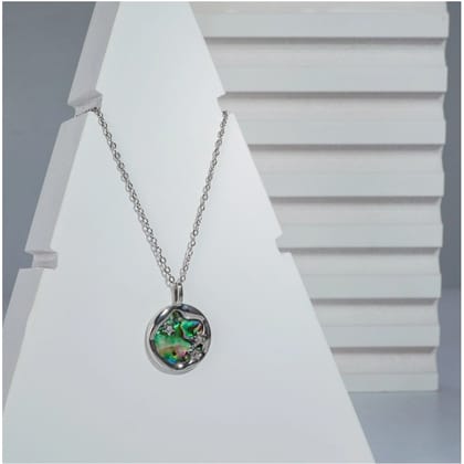 Generic Women's Stainless Steel Galaxy Pendent Delicate Chain (Silver Plated)