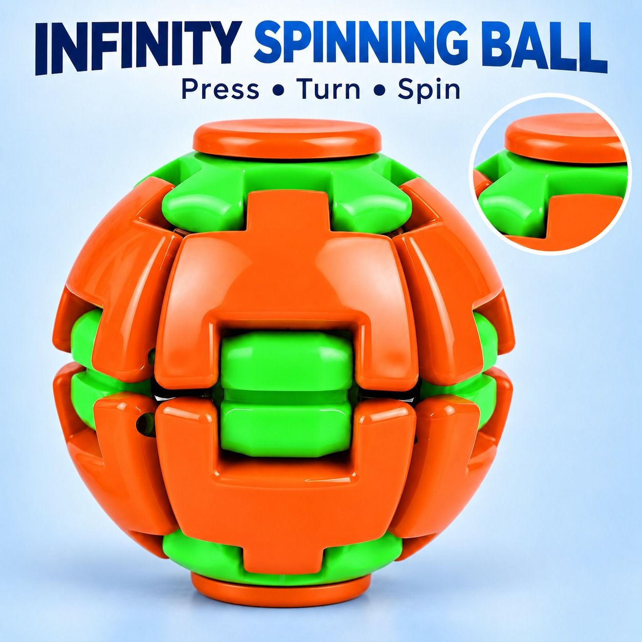 Infinity Spinning Ball Press & Rotate Fidget Toy