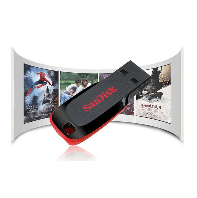 SanDisk Cruzer Blade USB 2.0 128gb Pendrive  128GB Pen Drive Compatible with Audio Player, Desktop Computer, Gaming Console, Laptop, Mobile, Tablet, Netbook, Television USB 2.0 Plastic Case (Black, Red)