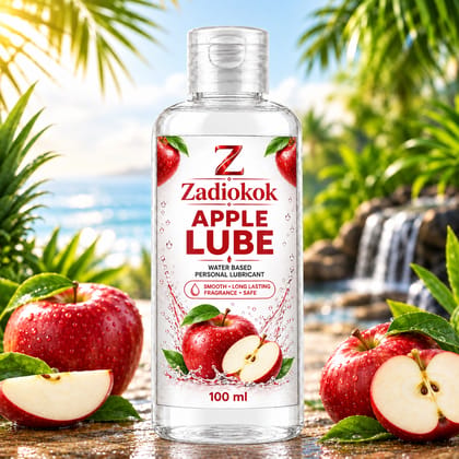 Zadiokok Apple Flavour Water Based Personal Lubricant Gel | Smooth & Long Lasting Lube | 100 ml (Pack of 1)