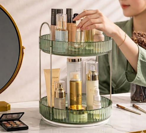 2 TIER ROTATING MAKEUP ORGANIZER