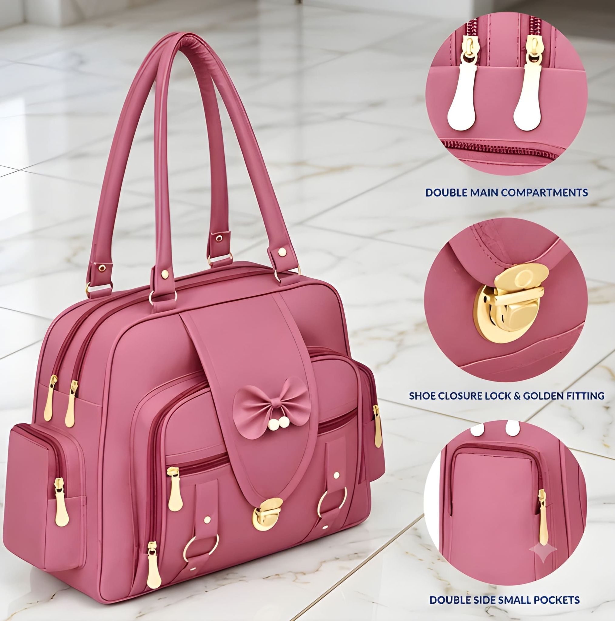 Premium Faux Leather Women Hand Bag | Stylish Ladies Shoulder & Tote Purse for Office, Shopping & Daily Use