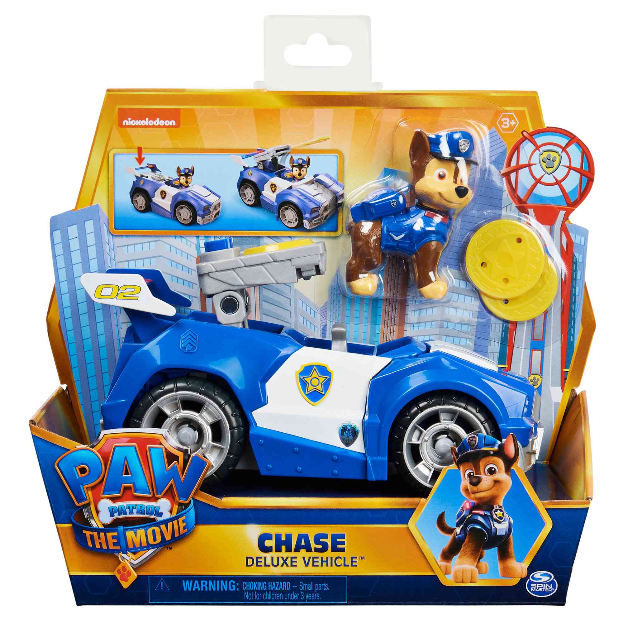 Paw Patrol, Chaseâ's Deluxe Movie Transforming Toy Car For Kids 3 Years and Above