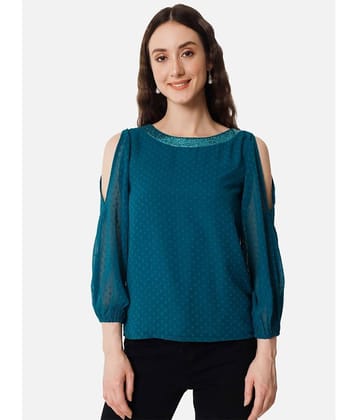 ALL WAYS YOU - Blue Georgette Women's Regular Top ( Pack of 1 )