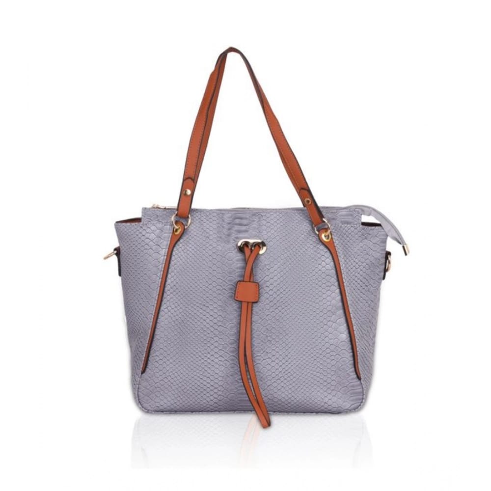 Generic Women's Faux Leather Textured&nbsp;Tote Bag (Grey)