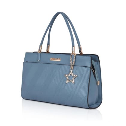 Generic Women's Faux Leather Textured&nbsp;Adjustable&nbsp;Long&nbsp;Belt Handbag (Blue)