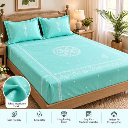 Lucknow Chikankari Art- Bedsheet (King Size)