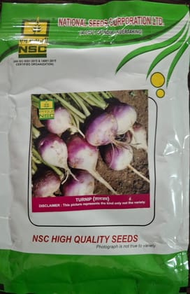 The National Seeds Corporation (NSC) offers the PTWG (Purple Top White Globe) turnip variety in a 100-gram truthfully labelled seed