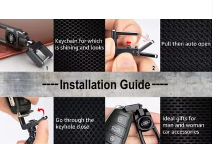 Novelty Black Color Fob Key Heavy Duty Keychain for all kia Model Car Key Chain.