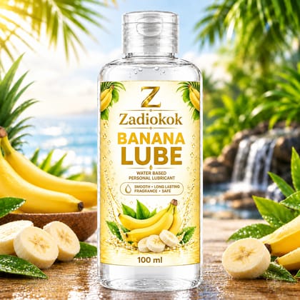 Zadiokok Banana Flavour Water Based Personal Lubricant Gel | Smooth & Long Lasting Lube | 100 ml (Pack of 1)