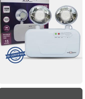 Auto Cut System LED Wall Mounted Portable Twin Spot for Commercial Lightning 6 hrs Flood Lamp Emergency Light (Large2)