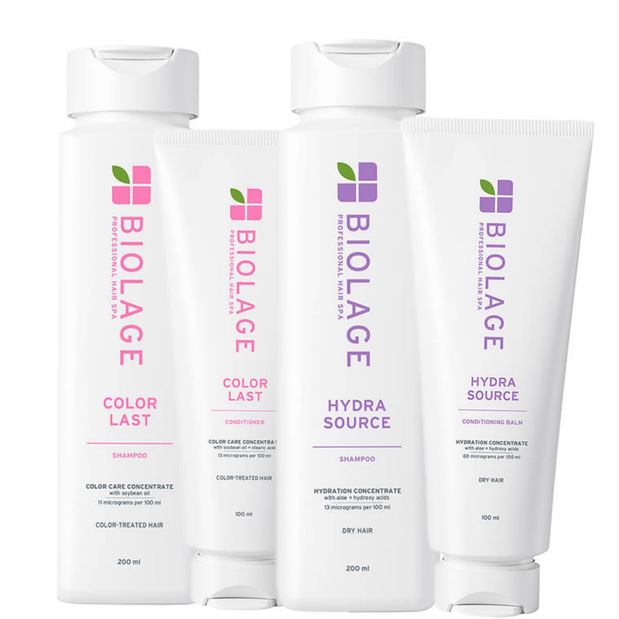 Biolage Colorast + Hydrasource Shampoo&conditioner Combo (Pack of 4) 