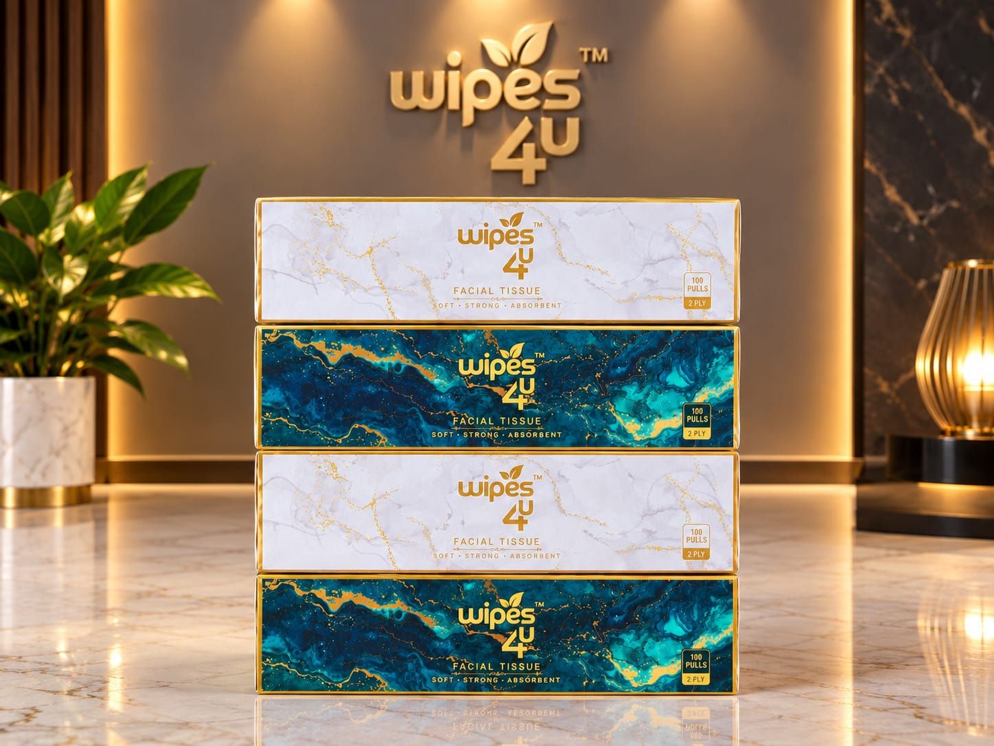 Premium Facial Tissue 100 Pulls (200 Sheets) 4 Packs