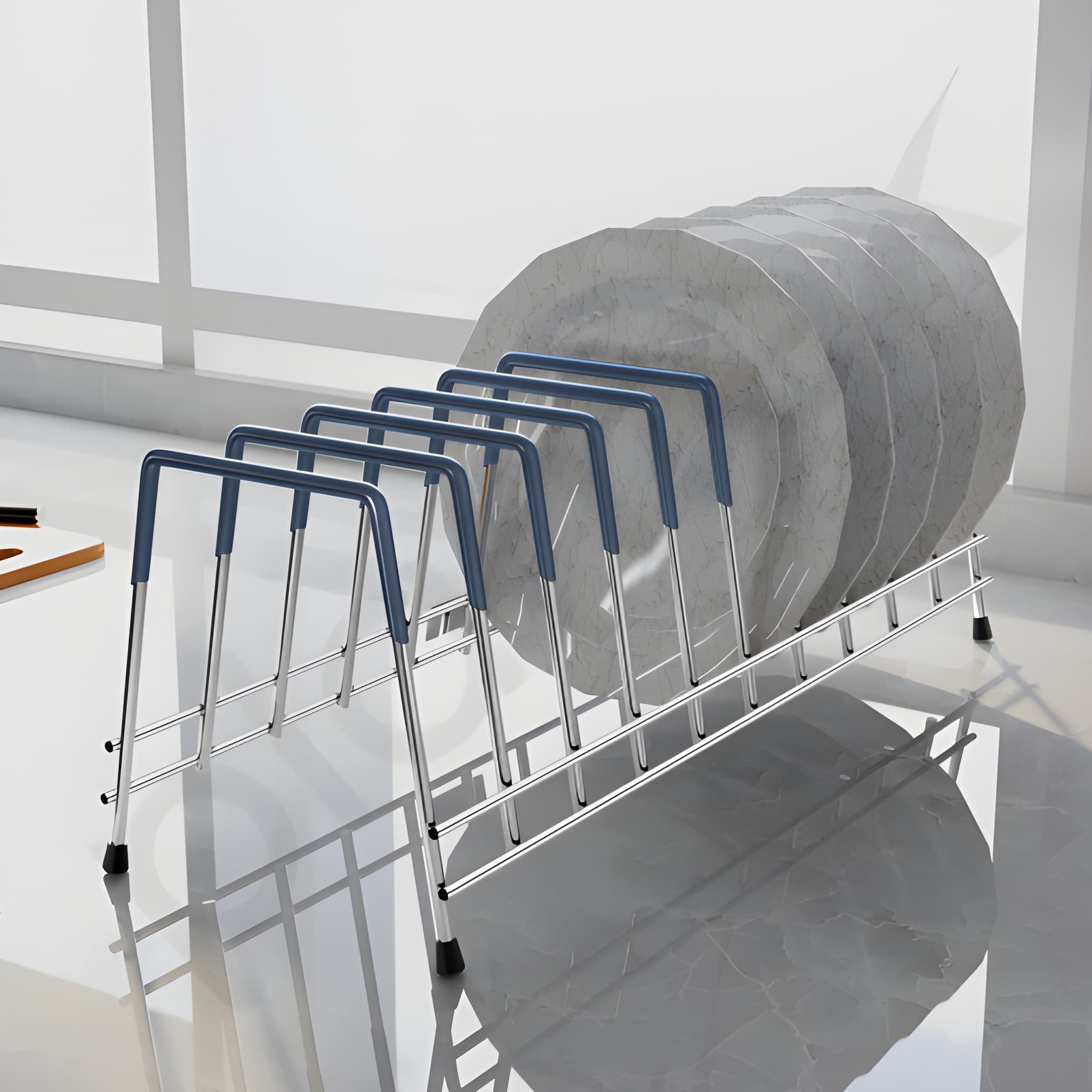 Heavy Duty Multipurpose Stainless Steel Plate & Lid Stand Holder | Kitchen Utensil Organizer Rack