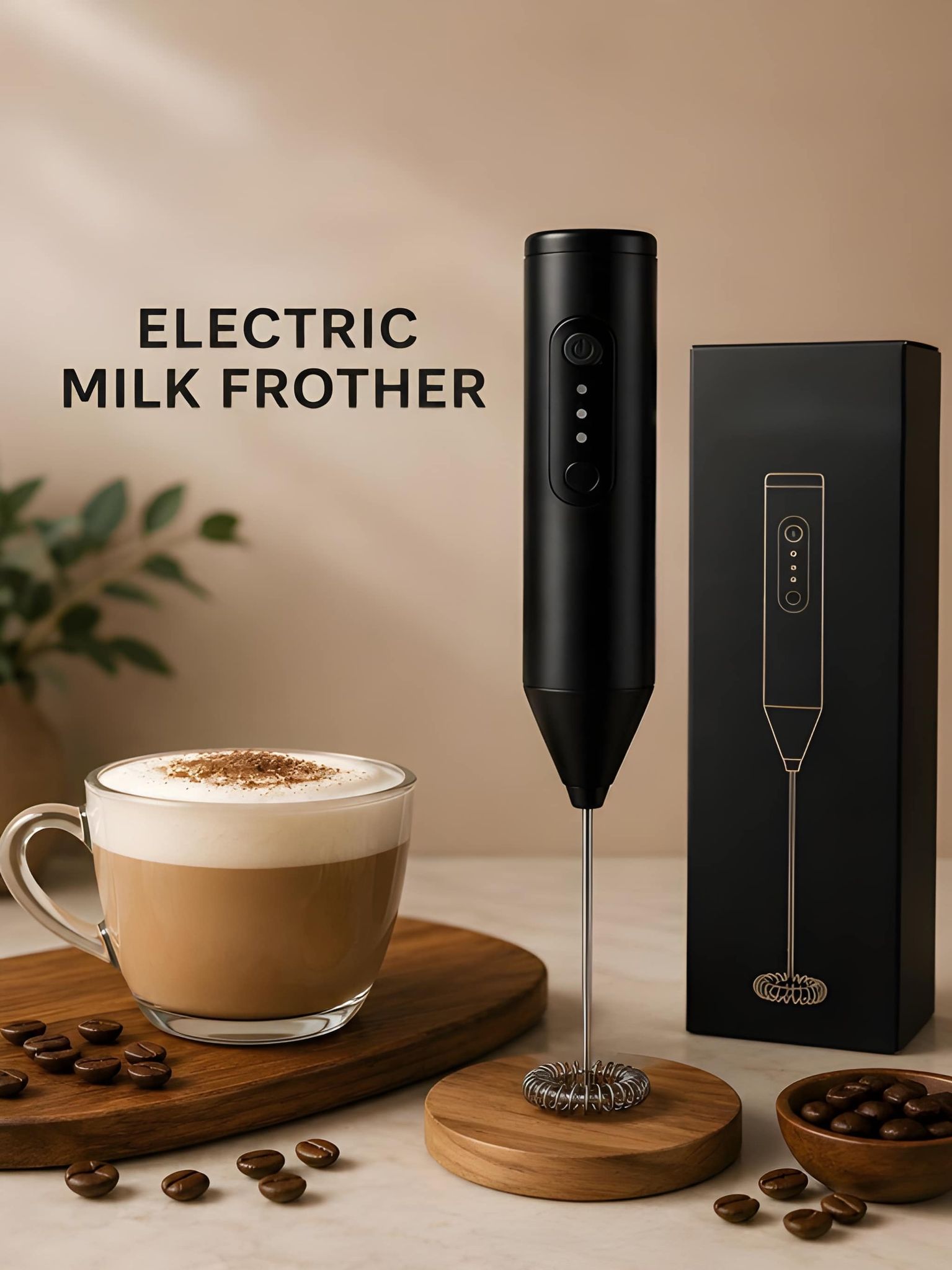 Heavy Duty Electric Milk Frother Handheld Automatic Milk Frother & Coffee Whisk | Battery Operated Kitchen Beverage Mixer (Original)