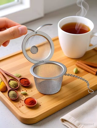 Heavy Duty Stainless Steel Tea Infuser | Small Net Mesh Style Green Tea Filter Pot Strainer for Loose Leaf Tea | Kitchen Beverage Filter (Original)