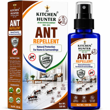 Kitchen Hunter Ant Repellent Spray 100ml for Home & Kitchen | Easy-to-Use Household Spray | Long-Lasting Ant Protection