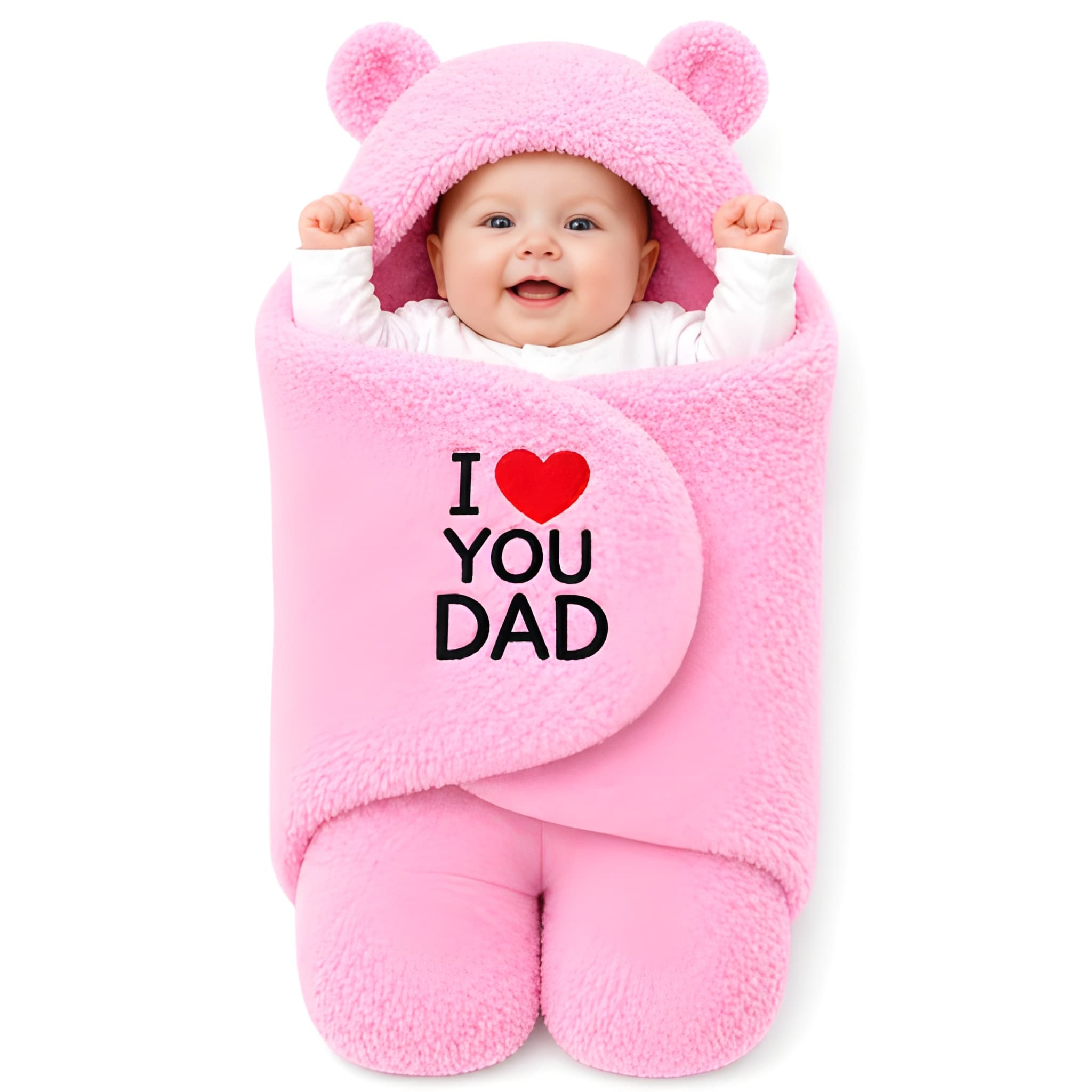 WUGO Baby Hooded Blanket for Newborns | Wearable Swaddle Wrapper for Baby Boys & Girls | Soft & Cozy Baby Blanket Wrap | Newborn Baby Sleeping & Comfort Blanket (Original)
