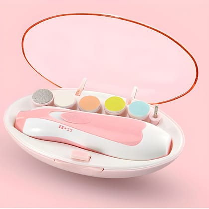 Heavy Duty Baby Electric Nail Trimmer & Nail File Set | Baby Safe Electric Nail Clipper with LED Light & 6 Replacement Parts | Gentle Nail Care Kit for Newborns, Infants & Kids (Original)