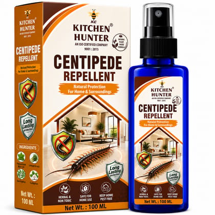 Kitchen Hunter Centipede Repellent Spray 100ml for Home & Indoor Areas | Easy Household Protection Spray